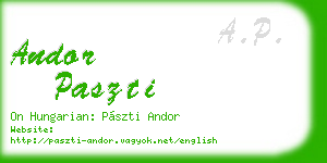 andor paszti business card